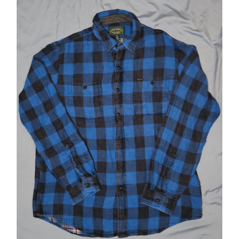 Polo Country Ralph Lauren Western Blue Plaid Button Up Shirt Mens‎ Sz XL